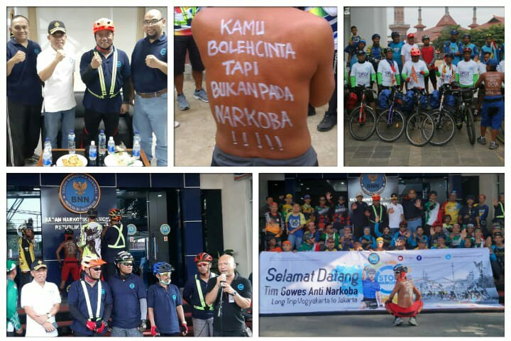 Team Gowes Long Trip Tolak Narkoba Jogja - Jakarta Tiba di Jakarta