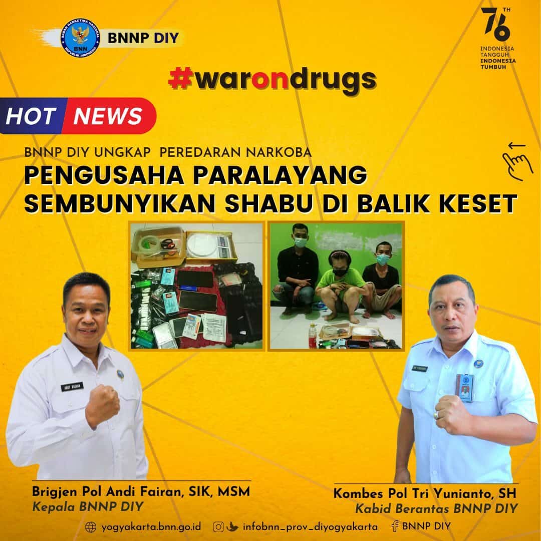 Pengelola Bisnis Paralayang Sembunyikan 14 bungkus Shabu di Balik Keset