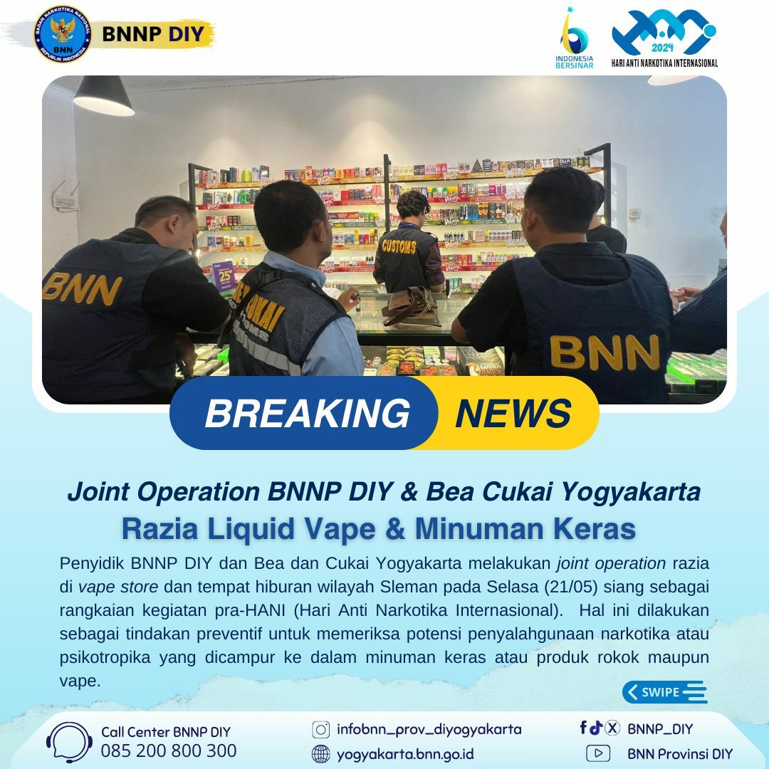 Razia Liquid Vapore BNNP DIY & Bea Cukai Yogyakarta Razia Liquid Vapore BNNP DIY dan Bea Cukai Yogyakarta