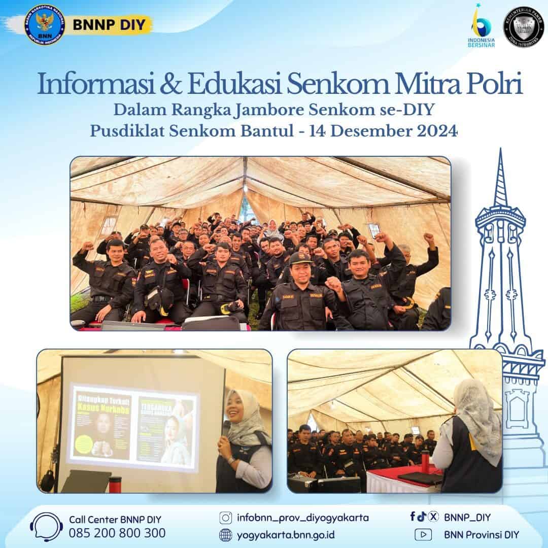 Sosialisasi Pencegahan Narkoba kepada Peserta Diklat Jambore Senkom DIY Sosialisasi Pencegahan Narkoba kepada Peserta Diklat Jambore Senkom DIY