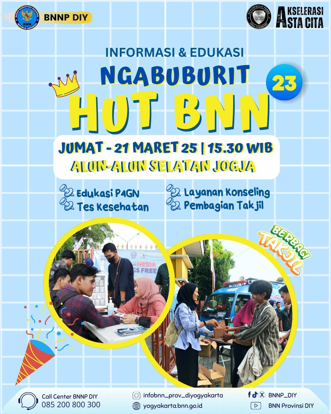 Cahaya Ramadan: BNNP DIY Rayakan HUT ke-23 dengan Ngabuburit dan Berbagi Takjil Cahaya Ramadan: BNNP DIY Rayakan HUT ke-23 dengan Ngabuburit dan Berbagi Takjil
